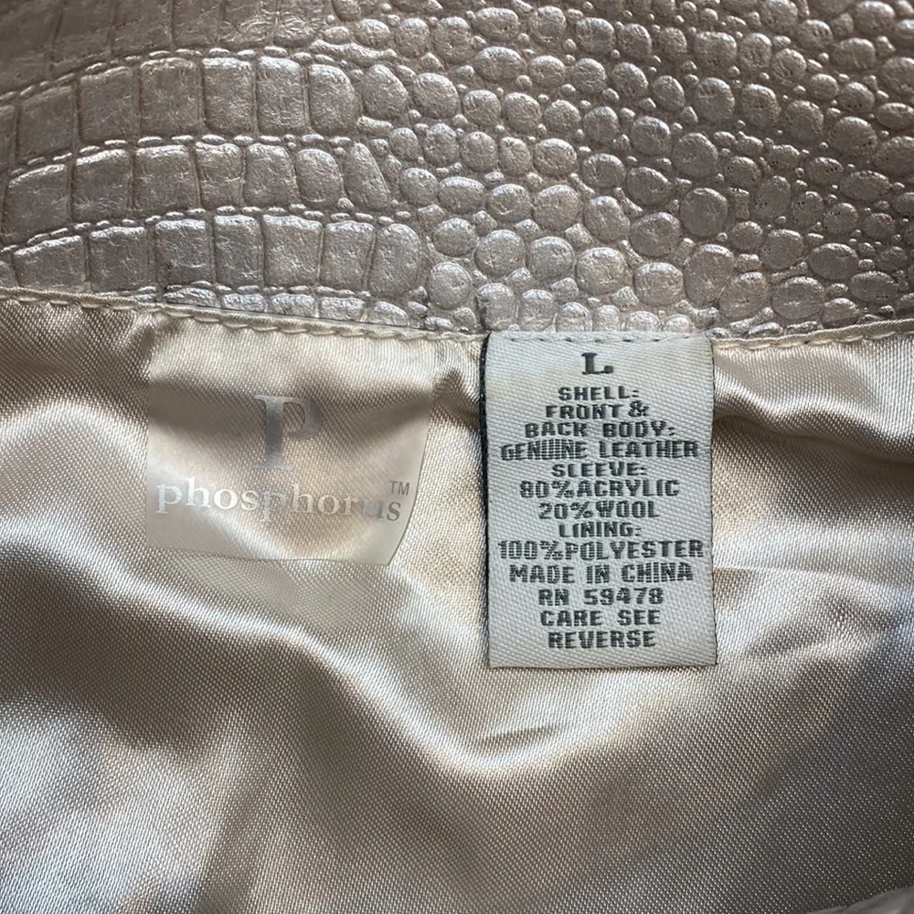 Phosphorus‎ Genuine Leather Knit Sleeve Moto Jacket